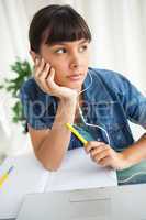 Female student demotivated to do her homework