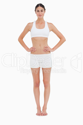 Front view of a slim woman