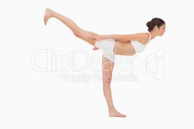 Woman in yoga position