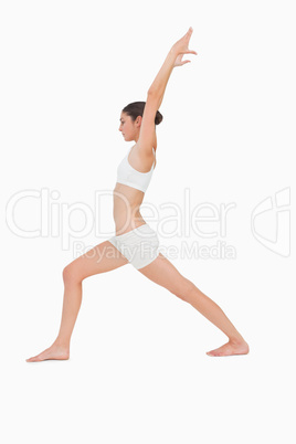 Slim young woman doing yoga