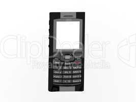 3d render of mobile phone with blank screen