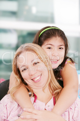 portrait of a nurse and a little girl