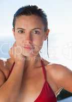 Wet woman in a bikini
