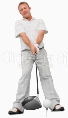 Golfer about to swing