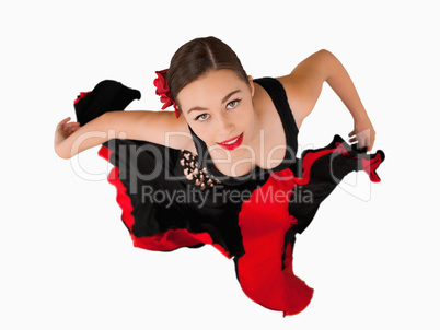 Overhead view of female dancer