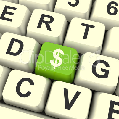 Dollar Symbol Computer Key Showing Money Or Investment Dollar Symbol Computer Key Showing Money Or Investment