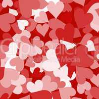 Paper Hearts And Red Background Showing Love Romance And Valenti