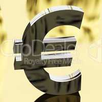 Silver Euro Sign As Symbol For Money Or Wealth