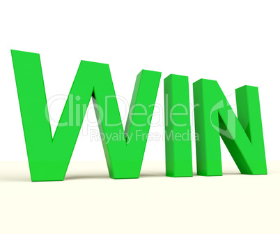 Win Word On Table Representing Success And Victory
