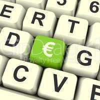 Euro Symbol Computer Key Showing Money And Investment