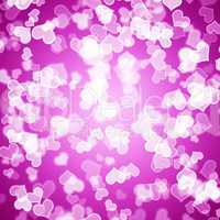 Mauve Hearts Bokeh Background Showing Love Romance And Valentine