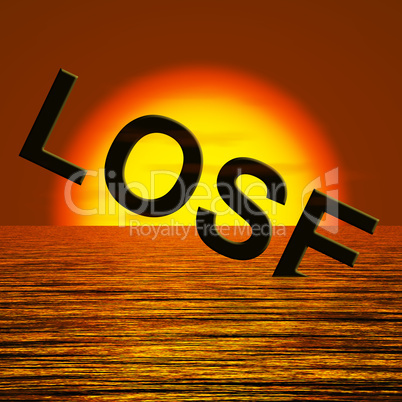 Lose Word Sinking Representing Defeat And Loss