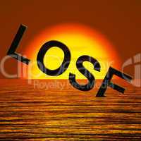 Lose Word Sinking Representing Defeat And Loss