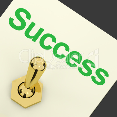 Switch With Success Text As Symbol Of Winning And Victory