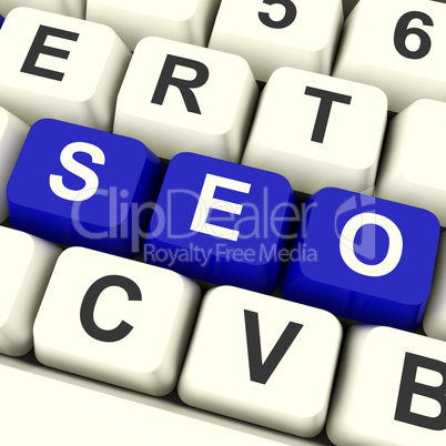 Seo Keys Representing Internet Optimization And Promotion