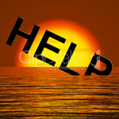 Help Word Sinking As Symbol For Needed Support