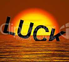 Luck Word Sinking Showing Unlucky And Misforture
