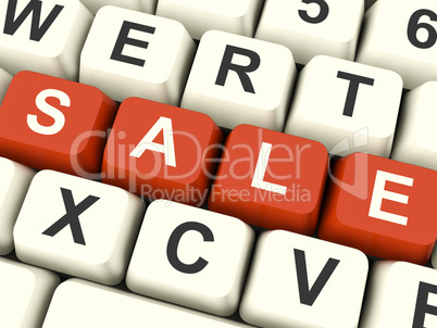 Keys Spelling Sale As Symbol for Discounts And Promotions