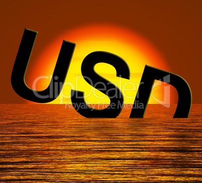 Usd Sinking And Sunset Showing Depression Recession And Economic