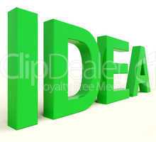Idea Word In Green Showing Concept Or Creativity