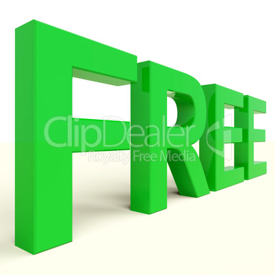 Free Word In Green Showing Freebie and Promotion