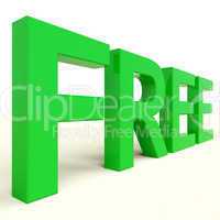 Free Word In Green Showing Freebie and Promotion