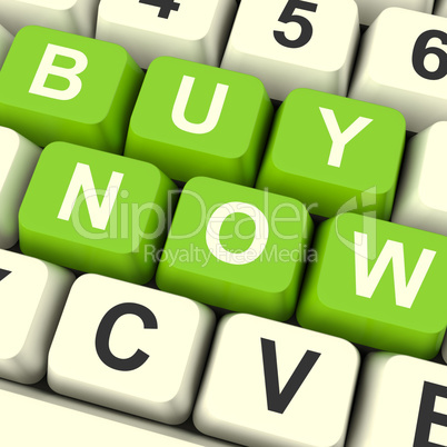 Buy Now Computer Keys As Symbol for Commerce And Purchasing