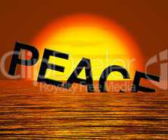 Peace Word Sinking Showing War And Conflict