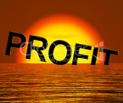 Profit Word Sinking As Symbol for Unprofitable Business And Fail