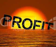 Profit Word Sinking As Symbol for Unprofitable Business And Fail