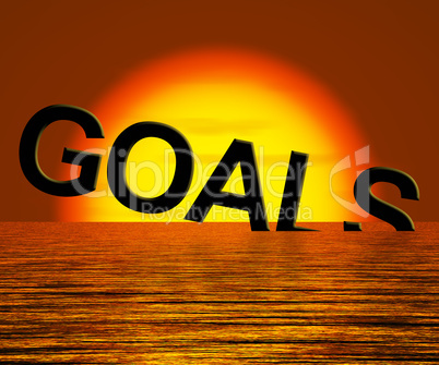 Goals Word Sinking Showing Problem Reaching The Goal