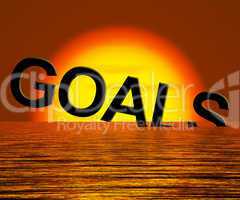 Goals Word Sinking Showing Problem Reaching The Goal