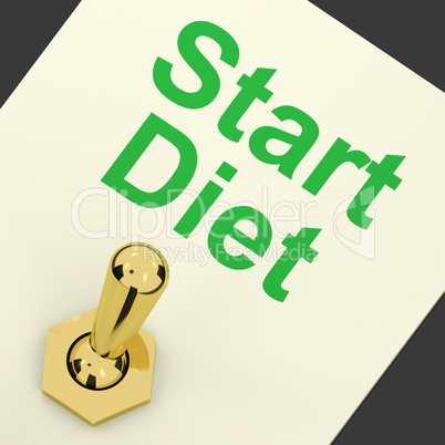 Start Diet Switch Shows Dieting Or Slimming Beginning