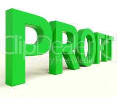 Profit Word Representing Market And Trade Earnings