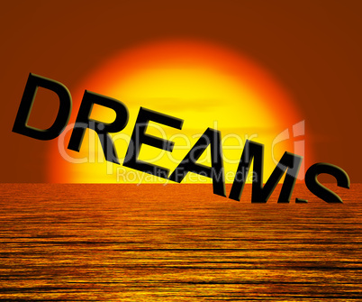 Dreams Word Sinking Showing Broken Or Unreachable Dream