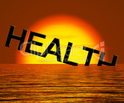 Health Word Sinking Showing Unhealthy Or Sick Condition