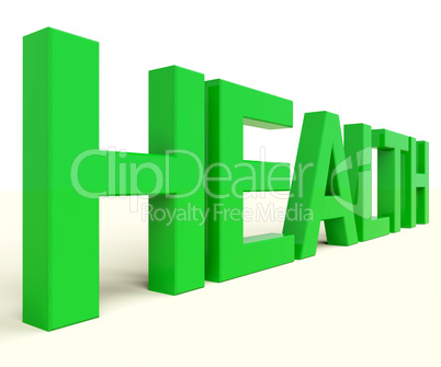 Health Word In Green Showing Healthy Condition