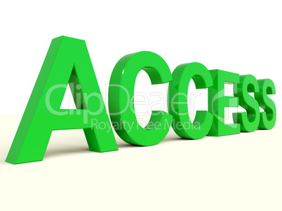 Access Word In Green Showing Permission And Security