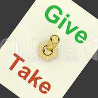 Give Take Switch Showing That Giving Is More Important