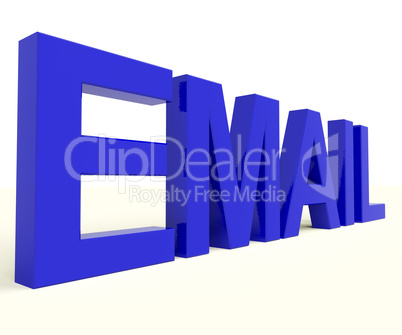 Email Word In Blue For Emailing Or Contacting