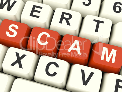 Scam Computer Keys Showing Swindles And Fraud