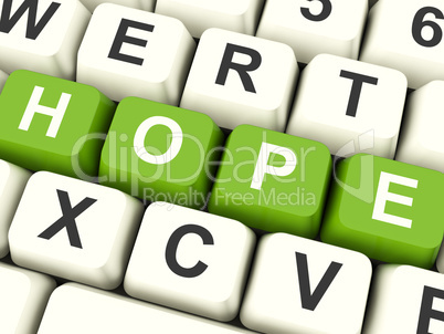 Hope Computer Keys As Sign Of Wishing And Hoping