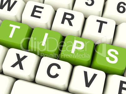 Tips Computer Keys Showing Hints And Guidance