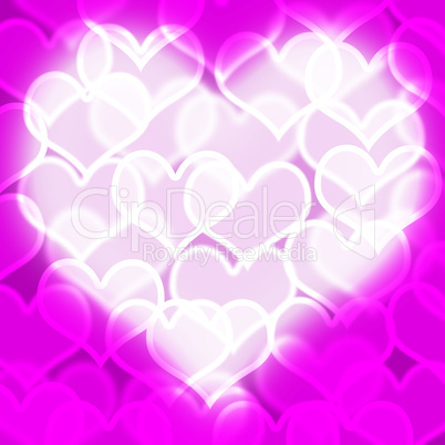 Heart With Mauve Bokeh Background Showing Love Romance And Valen
