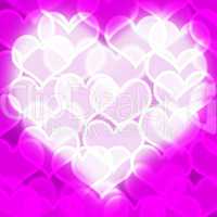 Heart With Mauve Bokeh Background Showing Love Romance And Valen