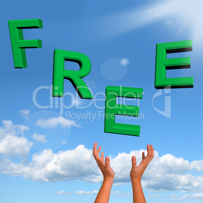 Free Word Falling In Green Showing Freebies and Promotions