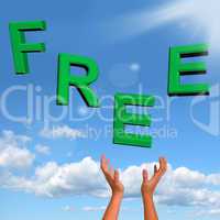 Free Word Falling In Green Showing Freebies and Promotions