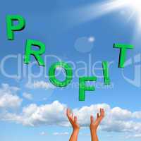 Catching Profit Word Representing Market And Trade Earnings