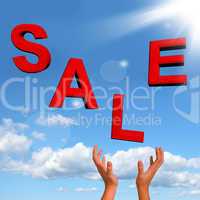 Catching Sale Word As Symbol for Discounts And Promotions