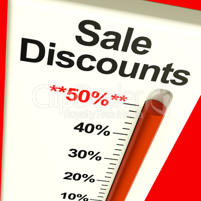 Fifty Percent Sale Discounts Showing Bargain Closeout Selloff